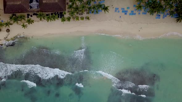 View of Sea Waves at Caribbean Sea Beach