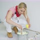 Smiling Female Mixing Yellow Wall Paint - VideoHive Item for Sale