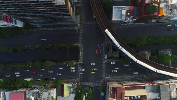 4K aerial drone footage of Bangkok skyline.