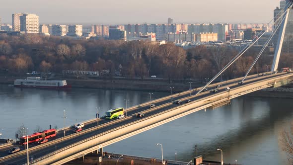 Hyperlapse SNP Bridge in Bratislava