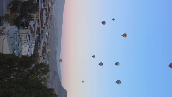 Vertical Video  Balloons in Cappadocia Turkey