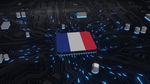 France Flag on the Operating Chipset circuit board