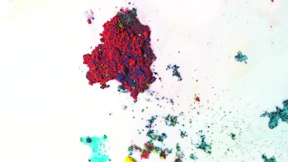 Colorful Dry Ink Moving On White Milk