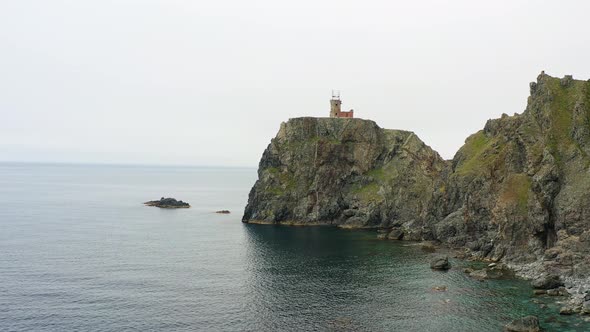 An Old Ruined Lighthouse on Askold Island in the East Sea