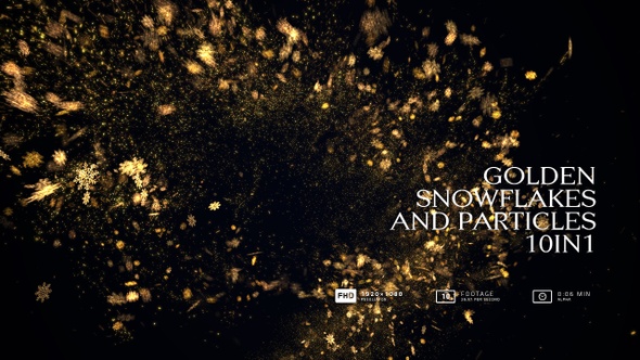 Golden Snowflakes And Particles Pack 10in1 alt