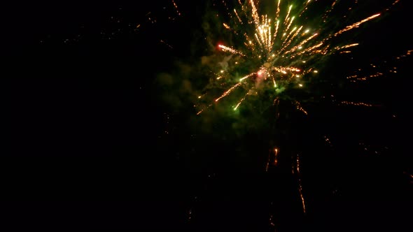 Epic Breathtaking View of Multicolored Fireworks in the Night Sky