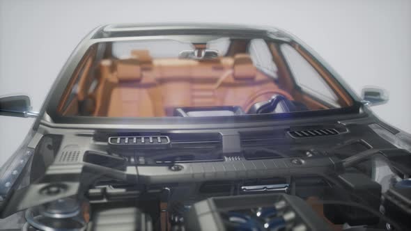 Detailed Car Engine and Other Parts