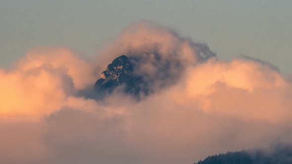 Magic Mountains Peak in Clouds