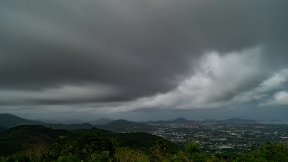 Timelapse amazing Dark sky cloud background Epic storm tropical sunset dark cloud stormy