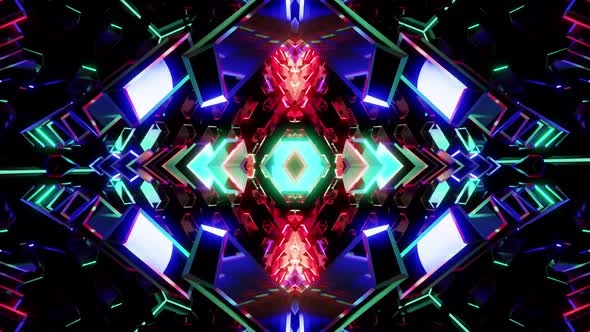 Amazing Colored Disco Kaleidoscope Vj Loop HD