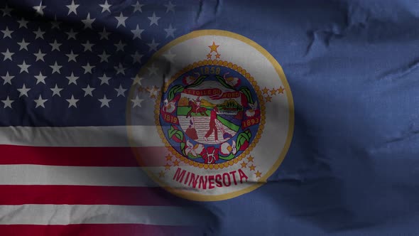 Minnesota State Usa Mixed Flag 4K