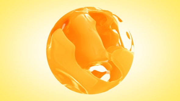 Orange Juice Splash In Sphere