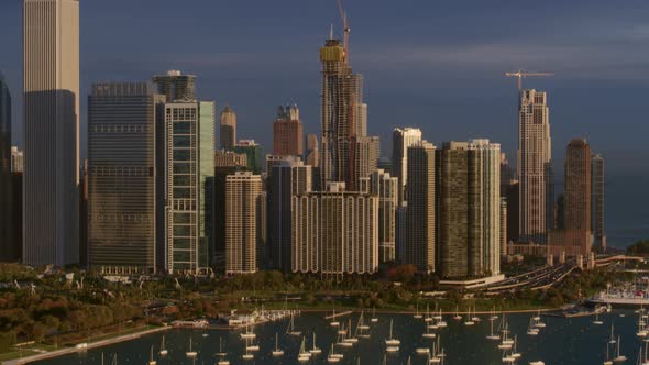 Harbor and Chicago skyscrapers