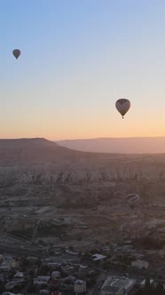 Cappadocia Turkey  Vertical Video of Balloon Launch