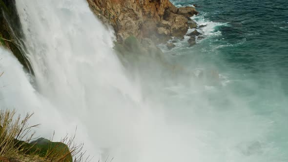 Slow Motion Footage of Low Duden Waterfall in Antalya Turkey