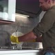 Handsome Male in Casual Clothing Washing Dishes - VideoHive Item for Sale