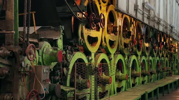 Old Manufactoring Equipment Produce Paper Machine Shafts At Paper Mill