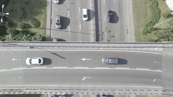 Kyiv. Ukraine: Road Junction. Aerial View, Flat, Gray