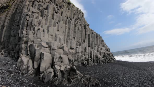 Basalt columns at Reynisfjara black sand beach, Iceland