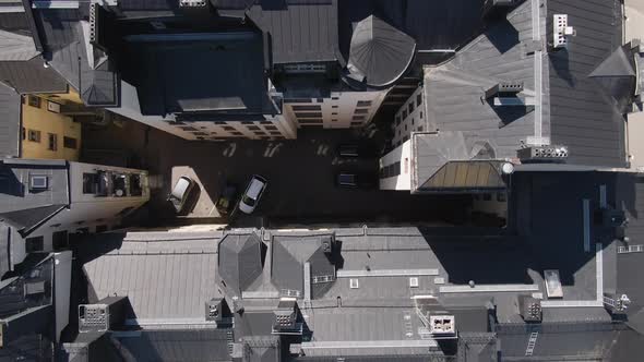 Norrkoping Sweden, Aerial Birds Eye View Over Old Town Buildings