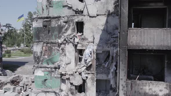 Multistorey Building Bombed During the War in Ukraine