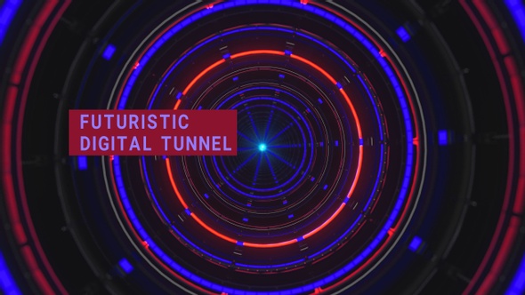 Futuristic Digital Tunnel