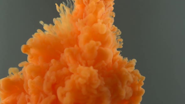 Orange ink in water, Slow Motion