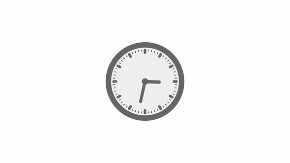 Counting Down Gray Clock Animation On White Background
