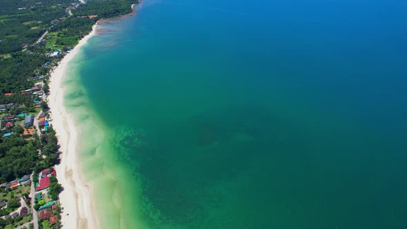 Drones are flying over beautiful beaches and seas