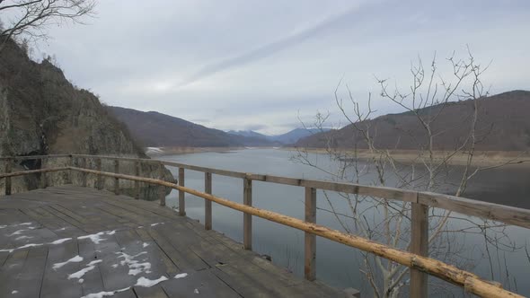 Vidraru Lake seen from a viewpoint