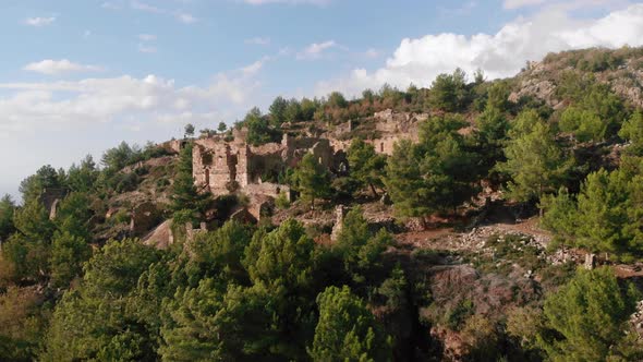 Ancient city of Syedra, Turkey. Ruins of old abandoned antique city.