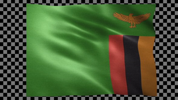Zambia waving flag looped alt