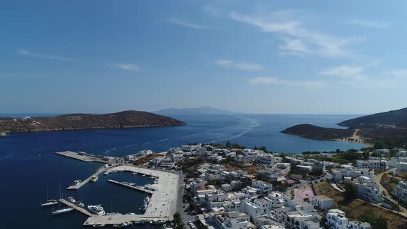 Serifos island in the Cyclades in Greece seen from the sky