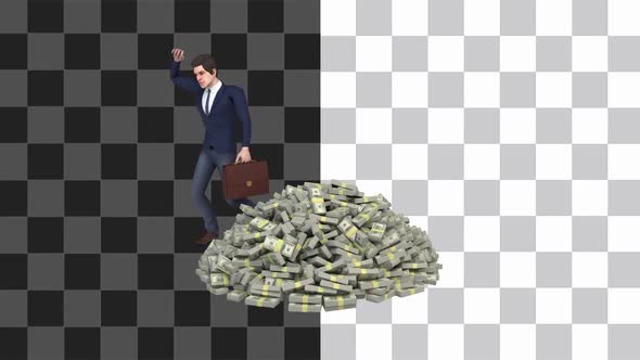 Businessman Money Success Looped