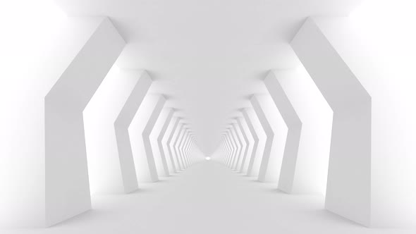 Empty White Corridor