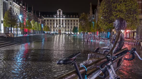 Night timelapse in the city of Leuven, Belgium