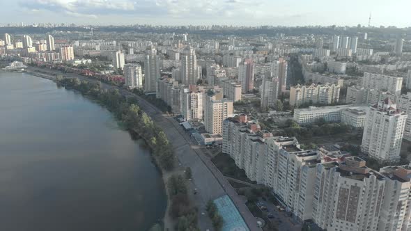 Kyiv, Ukraine. Obolon District. Aerial View