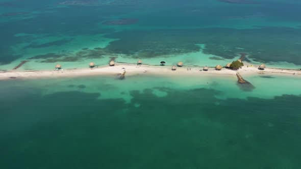 Beautiful Tropical Island Scenery Colombia South America Aerial View