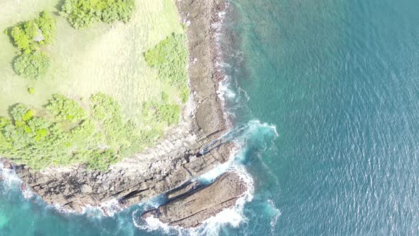 Aerial beach waves