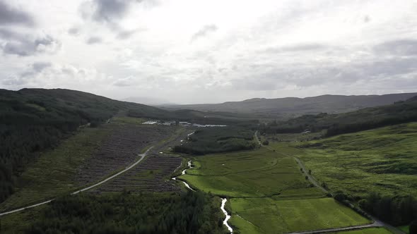 Aerial View of Typical Fur Farm with Minks