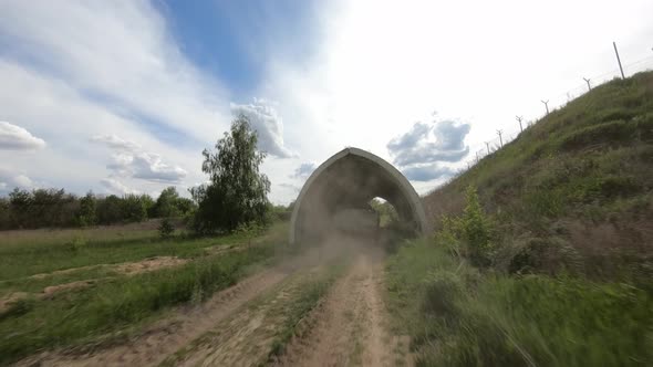 FPV Flight Pursuit of a Military Armoured Personnel Carrier at Training