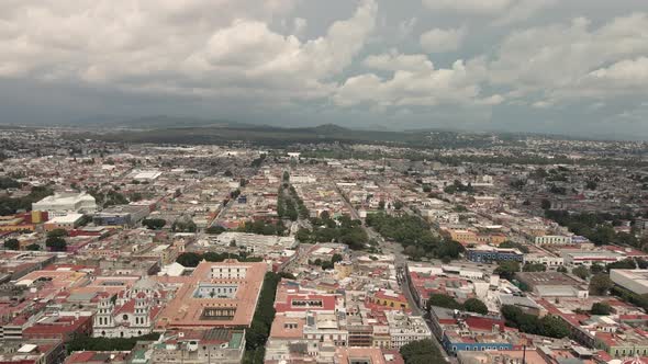 Aerial view of downtown city of Puebla