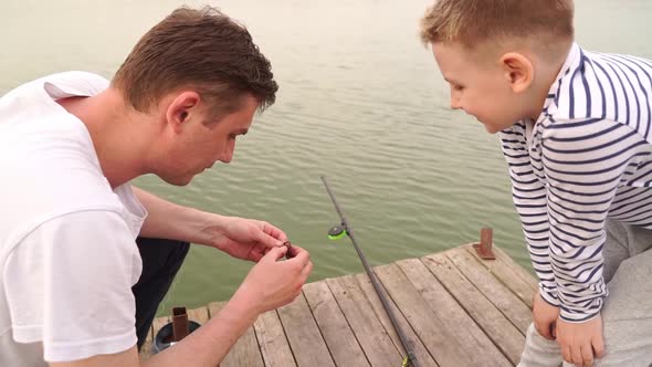 Dad and Son on a Fishing Trip