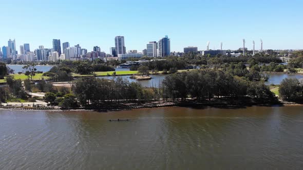 Aerial View of a River near Perth City