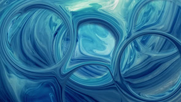 Ink Swirl, Blue Circle of Motion, Abstract Background