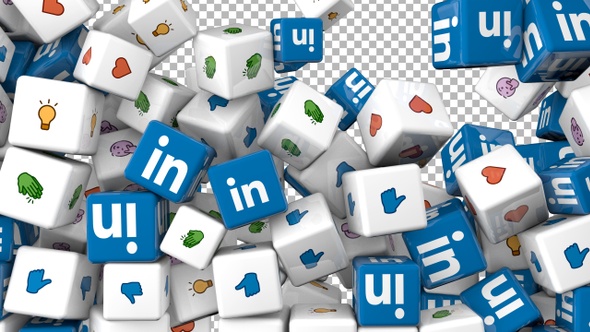 Social Media Icons Transition - Linkedin and Reactions alt