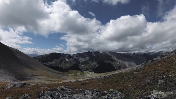 Timelapse of clouds over the mountains.