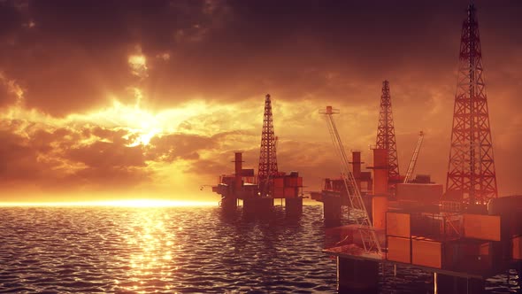 Offshore Oil And Rig Platform