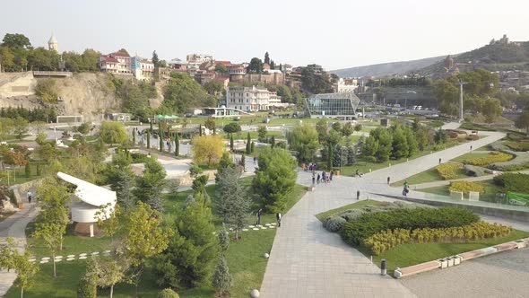 Aerial view of Rike Park. Tbilisi. Georgia