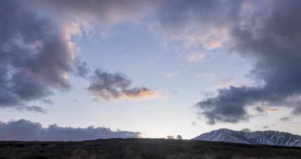 Timelapse of Epic Clouds at Mountain Medow at Autumn Time